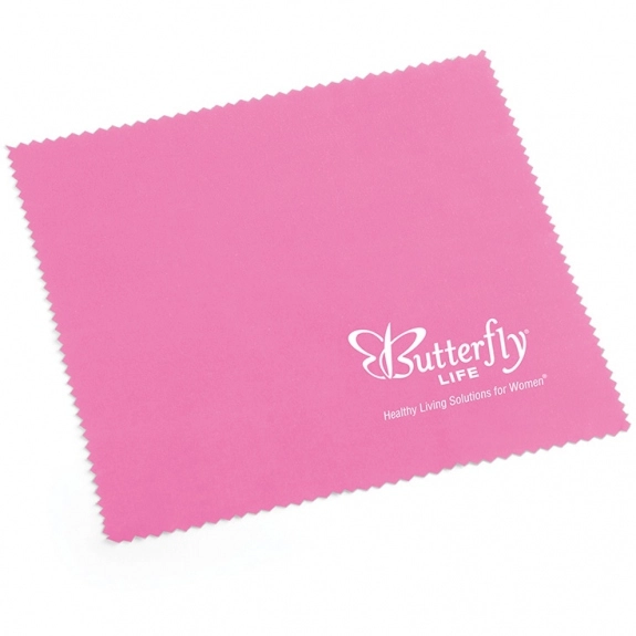 Pink Promotional Screen Cleaning Cloth w/ Pouch