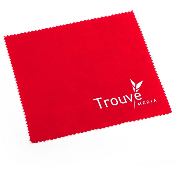 Red Promotional Screen Cleaning Cloth w/ Pouch