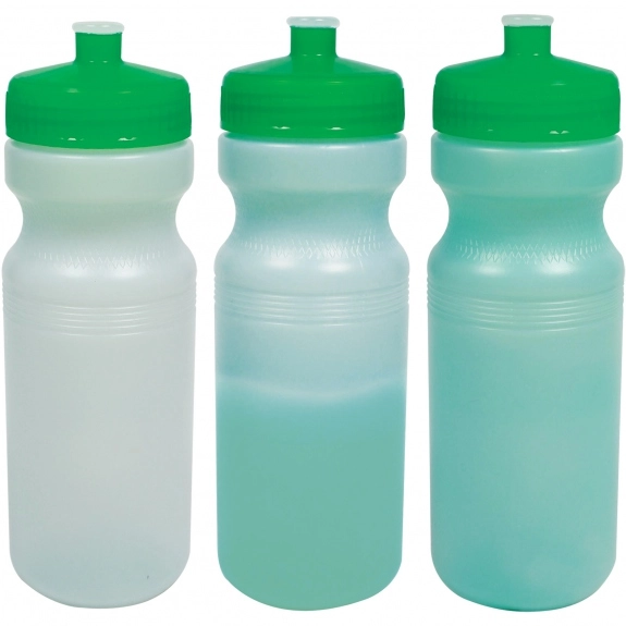 Green Color Changing Promotional Sports Bottle - 24 oz.