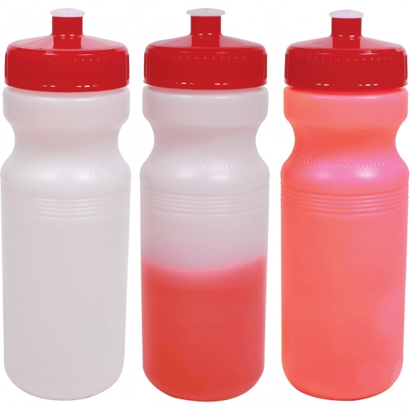Red Color Changing Promotional Sports Bottle - 24 oz.
