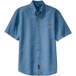 Port & Company Short Sleeve Value Denim Logo Shirt