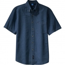 Ink Blue Port & Company Short Sleeve Value Denim Logo Shirt