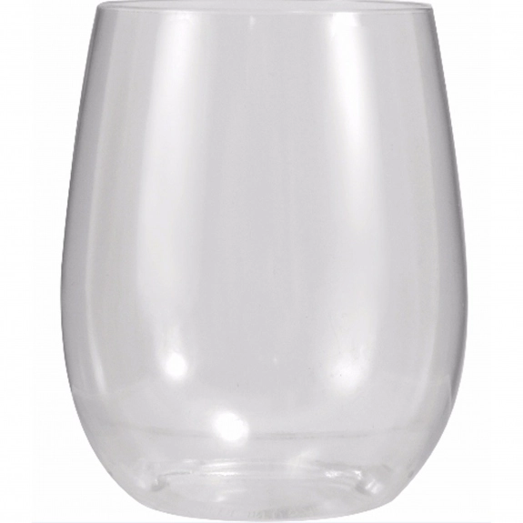Clear Vinello Plastic Stemless Custom Wine Glass - 12 oz.