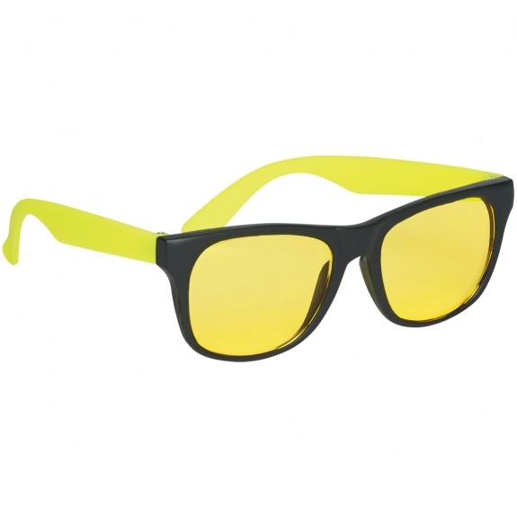 Yellow - Colored Tinted Lenses Rubberized Custom Sunglasses