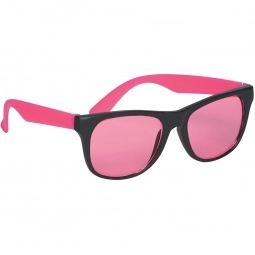 Pink - Colored Tinted Lenses Rubberized Custom Sunglasses