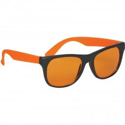 Orange - Colored Tinted Lenses Rubberized Custom Sunglasses
