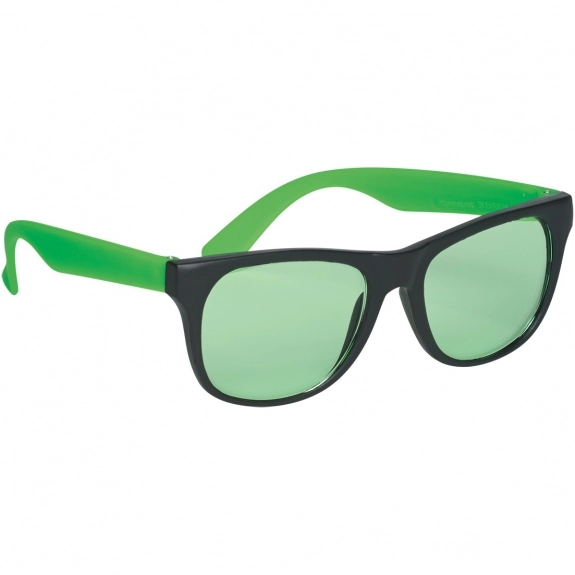 Green - Colored Tinted Lenses Rubberized Custom Sunglasses