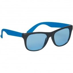 Blue - Colored Tinted Lenses Rubberized Custom Sunglasses