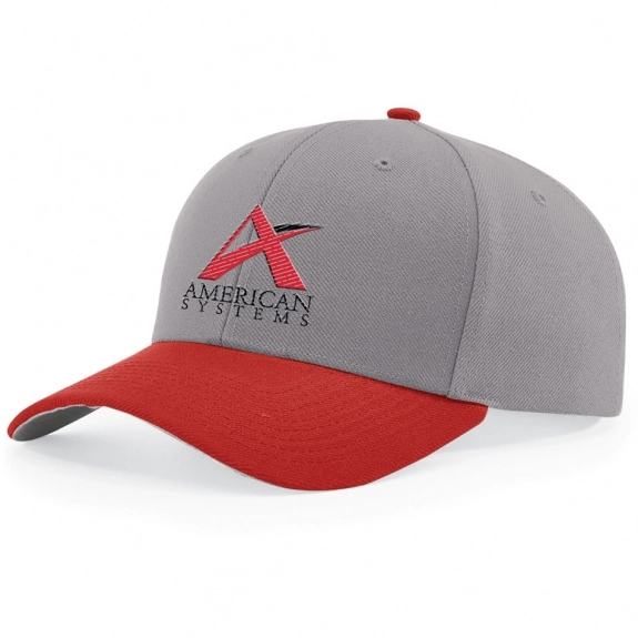 Gray/Red Richardson Surge Adjustable Custom Hat