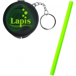 Lime Green Reusable Silicone Custom Straw w/ Travel Case