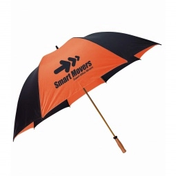 Black / orange - Peerless The Mullins Promotional Golf Umbrella - 64"