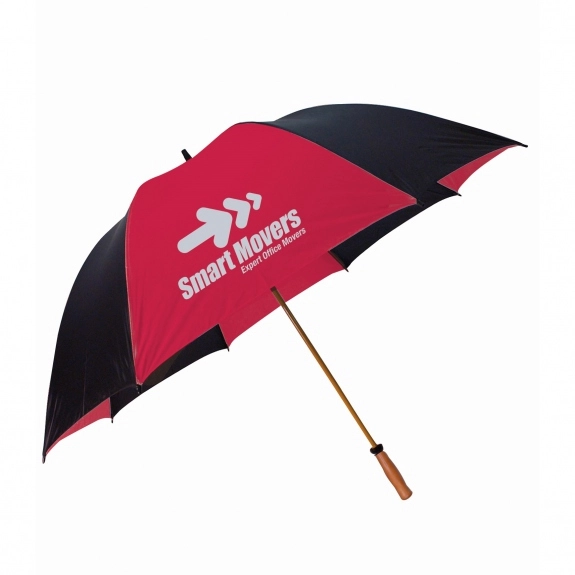 Black / red - Peerless The Mullins Promotional Golf Umbrella - 64"