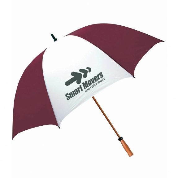 Burgundy / white - Peerless The Mullins Promotional Golf Umbrella - 64"