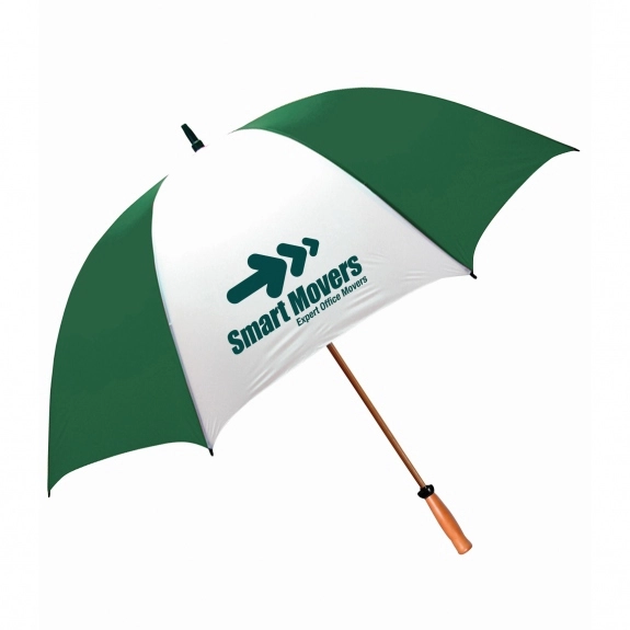 Hunter green / white - Peerless The Mullins Promotional Golf Umbrella - 64"