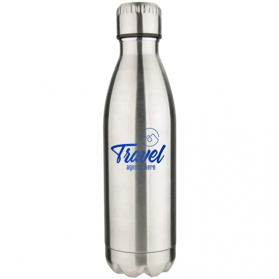 Silver - Vacuum Insulated Stainless Steel Custom Water Bottle – 17 oz.