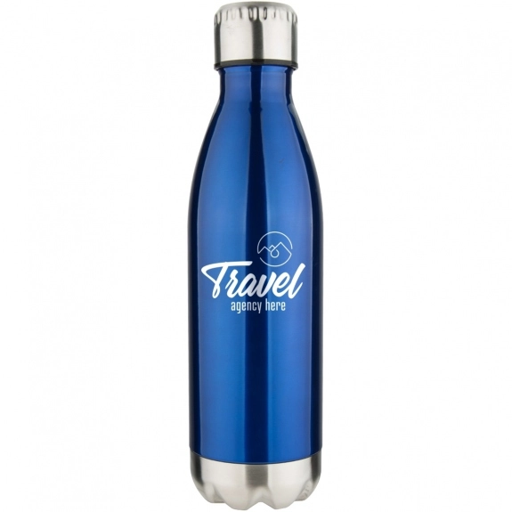 Blue Vacuum Insulated Stainless Steel Custom Water Bottle – 17 oz.