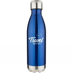 Blue Vacuum Insulated Stainless Steel Custom Water Bottle – 17 oz.