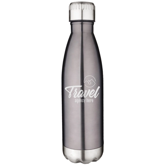 Titanium Vacuum Insulated Stainless Steel Custom Water Bottle – 17 oz.