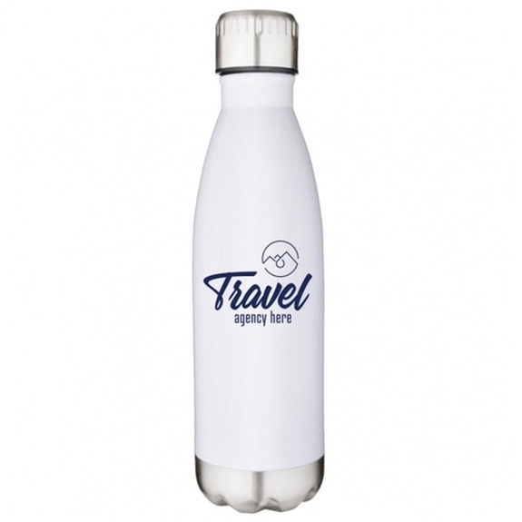 White Vacuum Insulated Stainless Steel Custom Water Bottle – 17 oz.