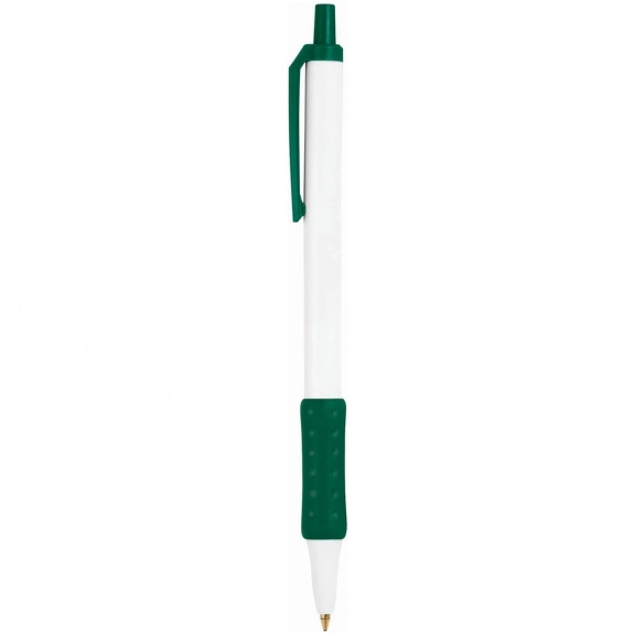 Green BIC Clic Stic Custom Pens w/ Color Rubber Grip