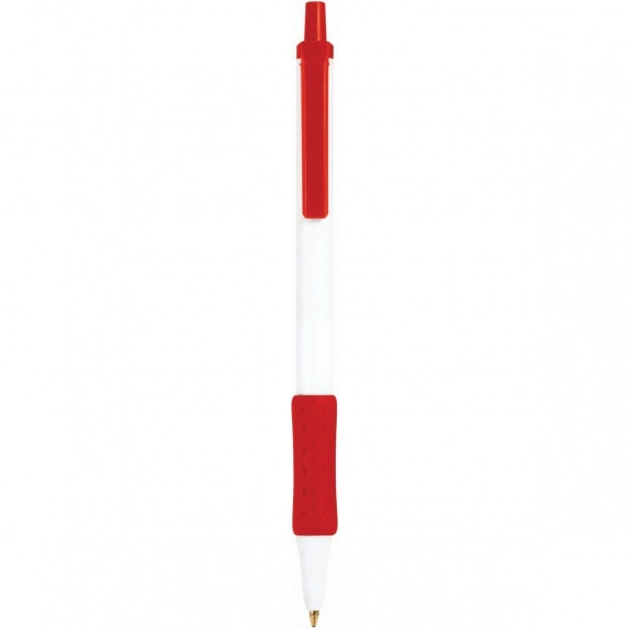Red BIC Clic Stic Custom Pens w/ Color Rubber Grip
