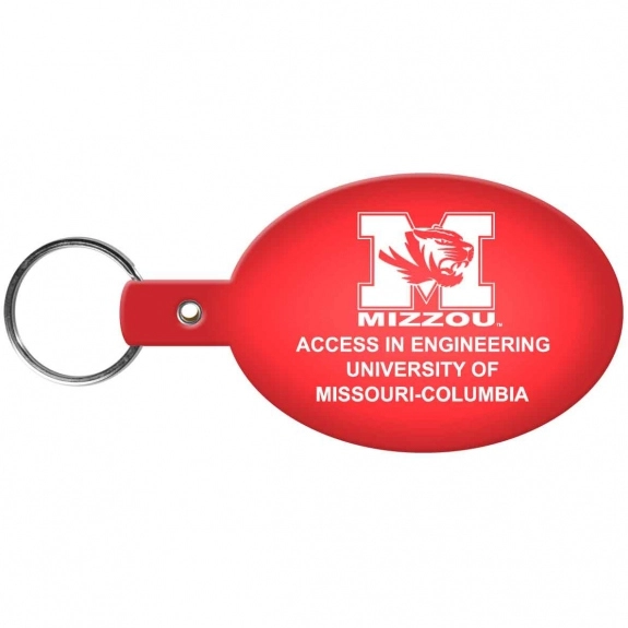 Trans. Red Oval Soft Customized Key Tag