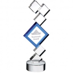 Clear/Blue Jaffa Synergy Crystal Custom Award