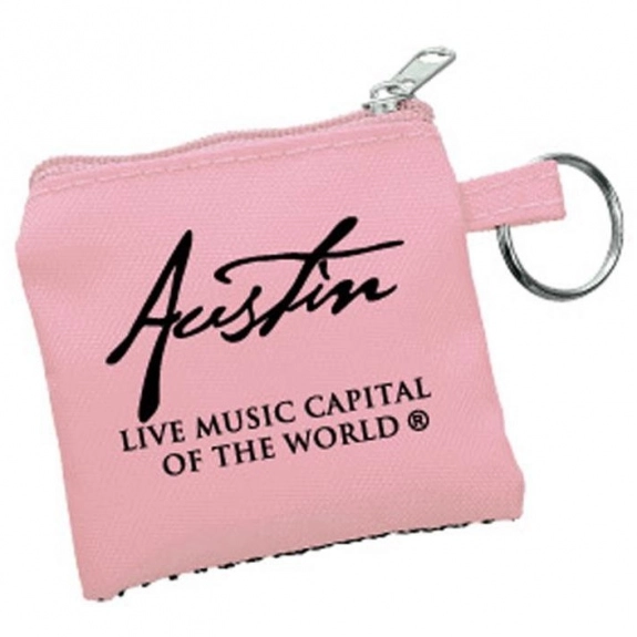 Pink Sporty Ear Buds in Custom Imprinted Pouch
