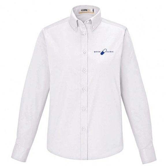 White Core365 Operate Custom Button Down Dress Shirt - Women's