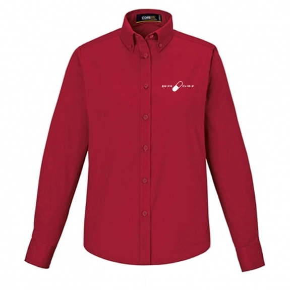 Classic Red Core365 Operate Custom Button Down Dress Shirt - Women's