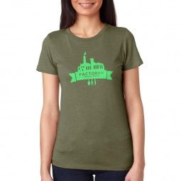 Military Green Next Level Tri-Blend Custom T-Shirts - Women's