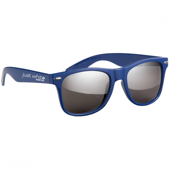 Blue Silver Mirrored Custom Sunglasses