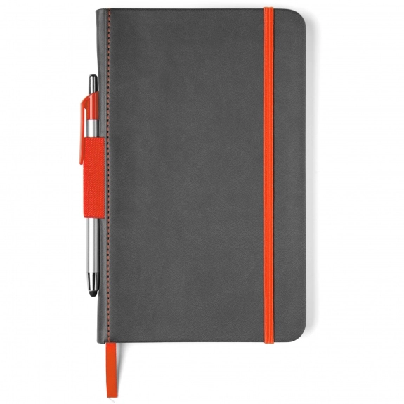 Orange Perfect Bound Custom Journals w/ Stylus Pen