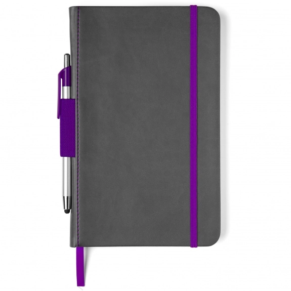Purple Perfect Bound Custom Journals w/ Stylus Pen