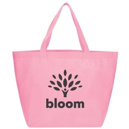 Pink Non-Woven Shopping Custom Tote Bag - 20"w x 13"h x 8"d