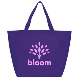 Purple Non-Woven Shopping Custom Tote Bag - 20"w x 13"h x 8"d