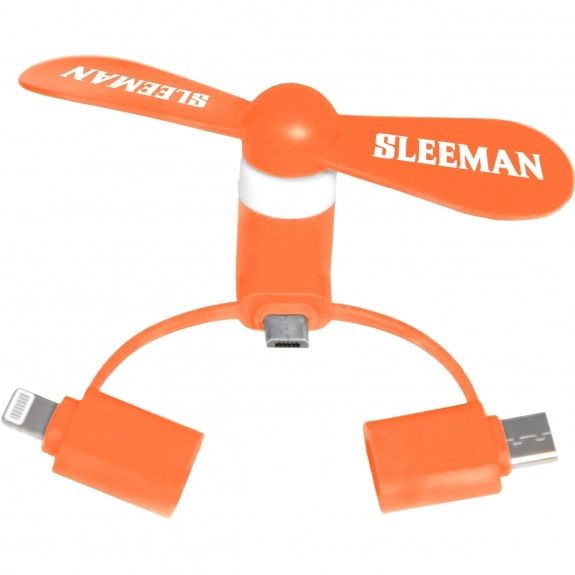 Orange OverCool Mini USB Promotional Fan