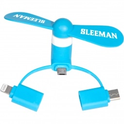 Blue OverCool Mini USB Promotional Fan