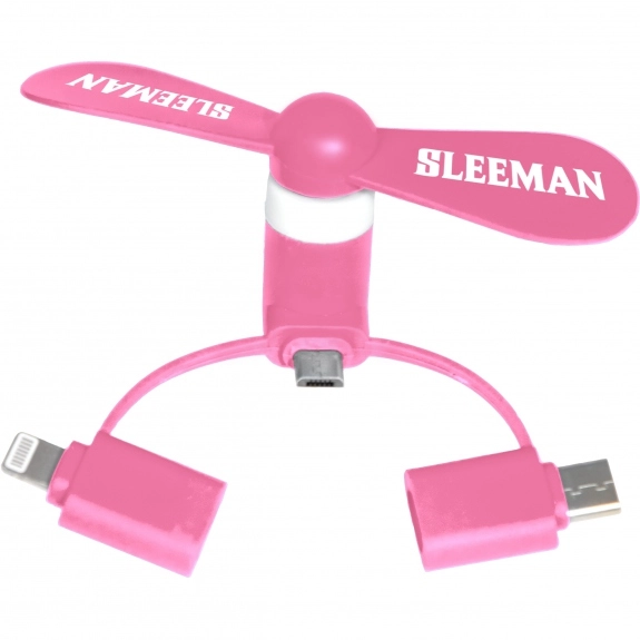 Pink OverCool Mini USB Promotional Fan