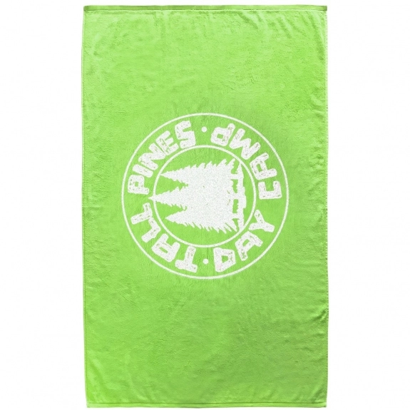 Lime Terry Velour Custom Beach Towel - 35" x 60"