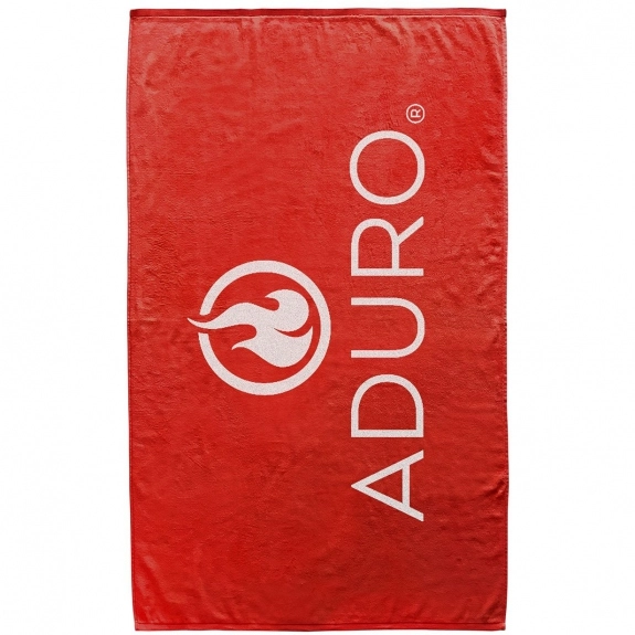 Red Terry Velour Custom Beach Towel - 35" x 60"