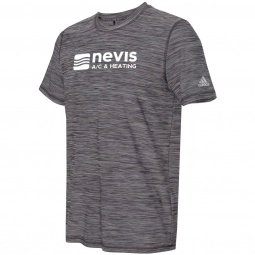 Black Heather Adidas Melange Tech Custom T-Shirt - Men's