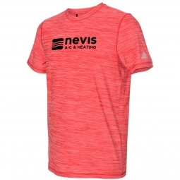 Collegiate Red Heather Adidas Melange Tech Custom T-Shirt - Men's