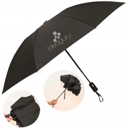 Black Peerless Folding Custom Umbrella - 46"