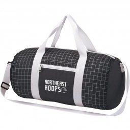 White / black - Cross Check Polyester Custom Duffel Bag
