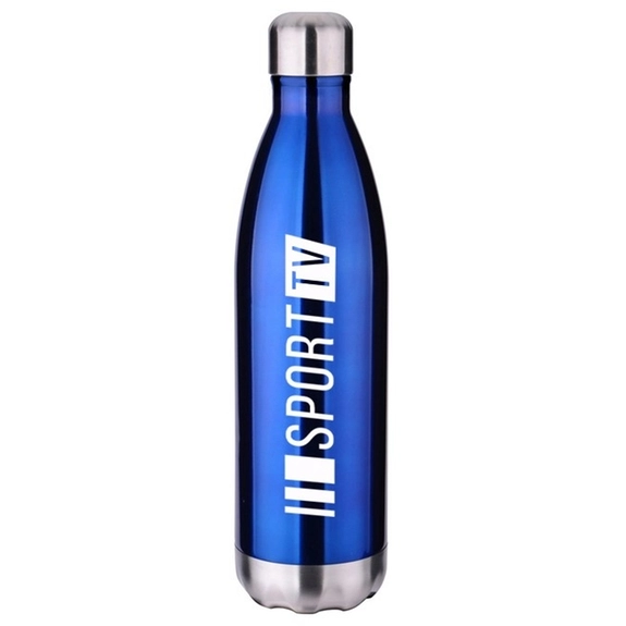 Blue Vacuum Insulated Stainless Steel Custom Water Bottle – 26 oz.