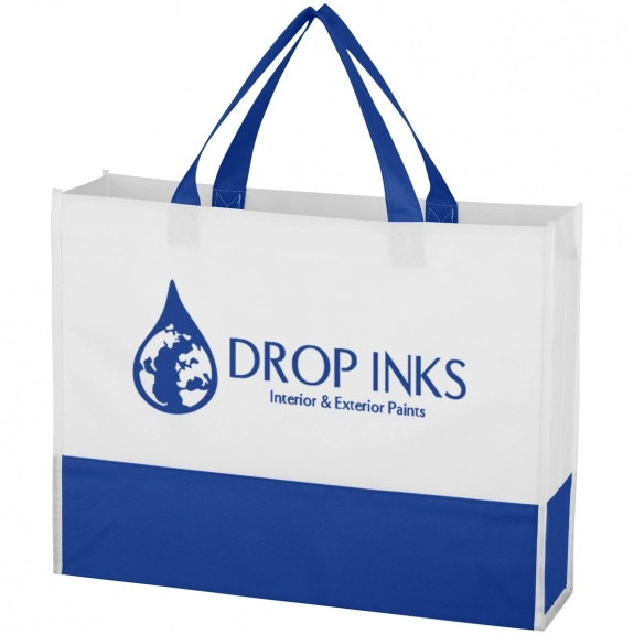 Royal Blue Water-Resistant Non-Woven Custom Tote Bag - 15"w x 11.5"h x 3.5"