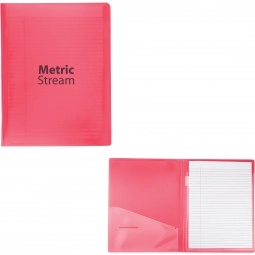 Translucent Red - Translucent Custom Folder w/ Lined Notepad