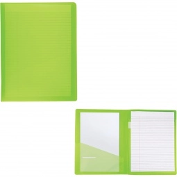 Translucent Lime - Translucent Custom Folder w/ Lined Notepad