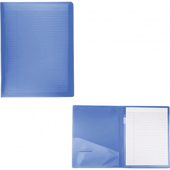 Translucent Blue - Translucent Custom Folder w/ Lined Notepad